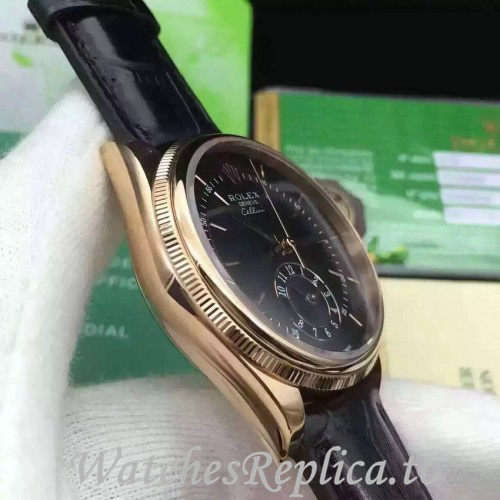 Swiss Rolex Cellini Replica 50525 Leather strap 39MM - WatchesReplica.is