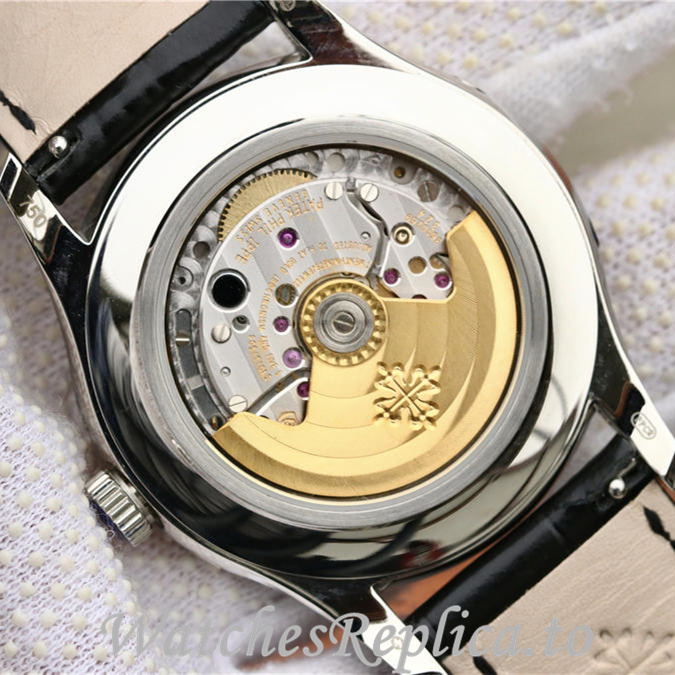 Patek Philippe Replica Complications 5205G Leather strap 40MM - WatchesReplica.is