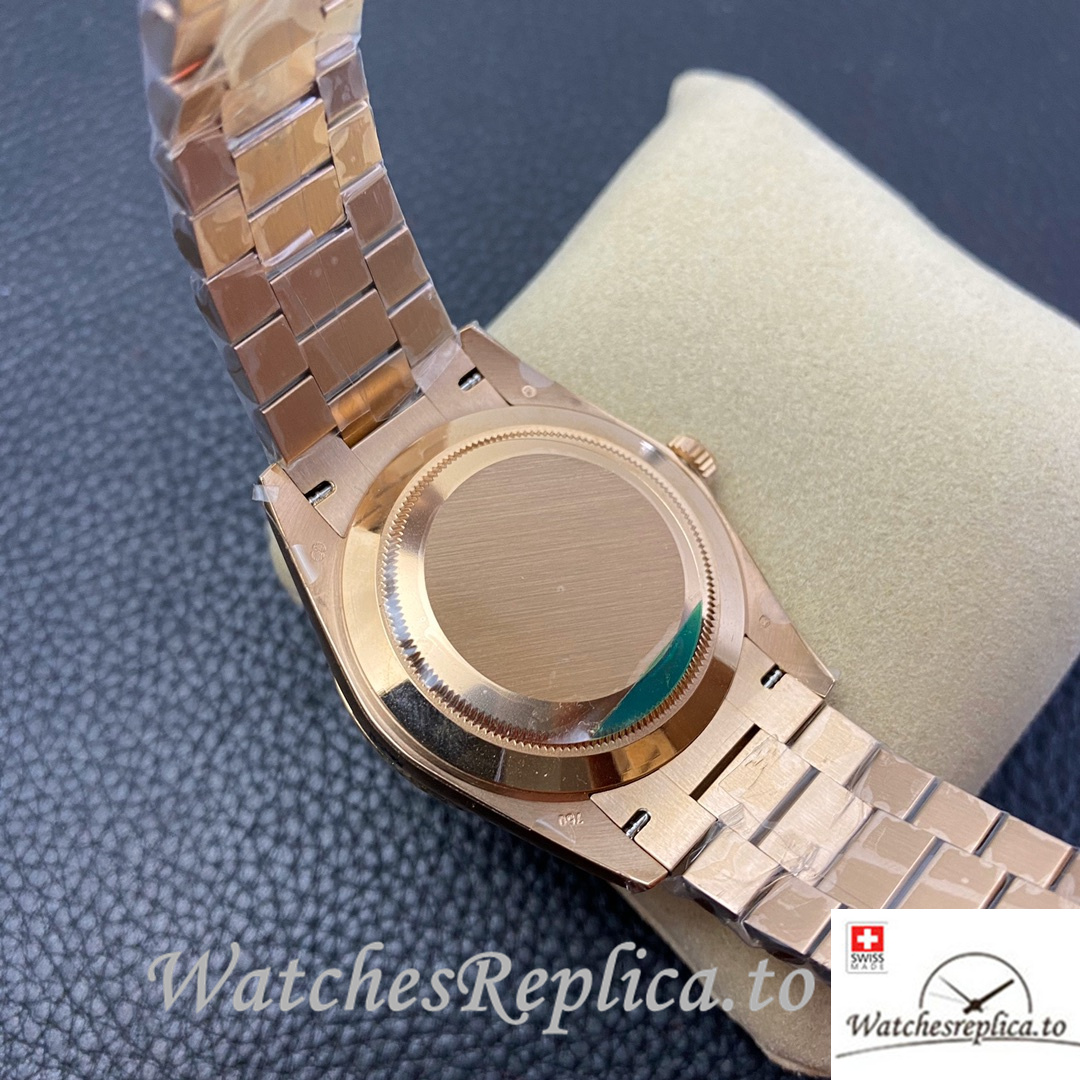 Swiss Rolex Datejust Replica 126233 Rose Gold strap 36MM - WatchesReplica.is