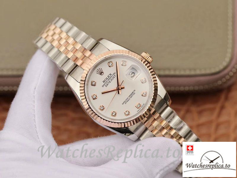 Swiss rolex Datejust Replica 69173 Rose gold Bezel 36MM - WatchesReplica.is
