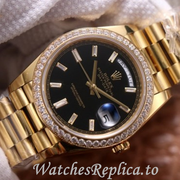 Swiss Rolex Day Date Replica 228348 Yellow Gold strap 40MM - WatchesReplica.is