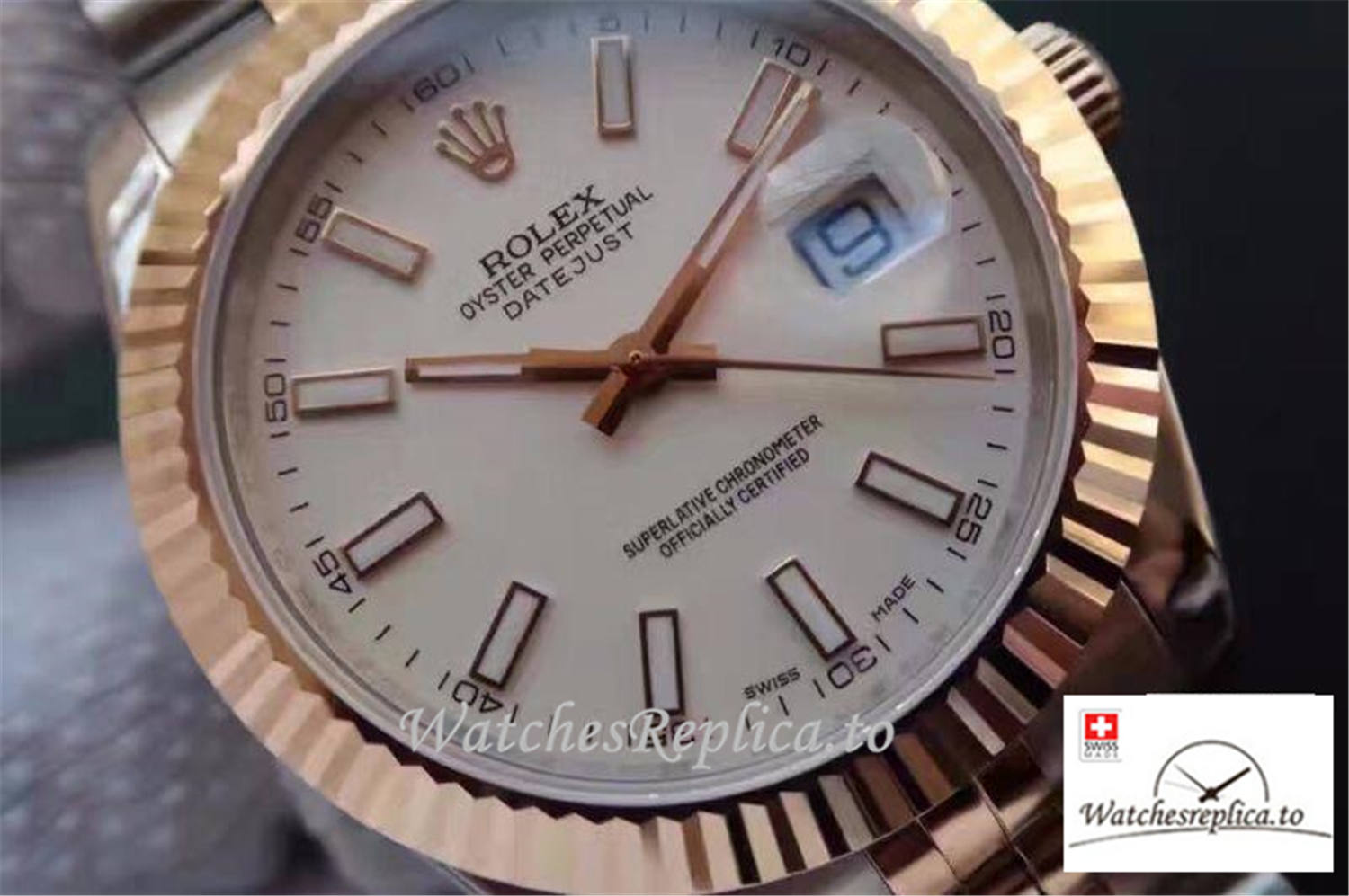 Swiss Rolex Datejust Replica 126333 002 White Dial 41MM - WatchesReplica.is