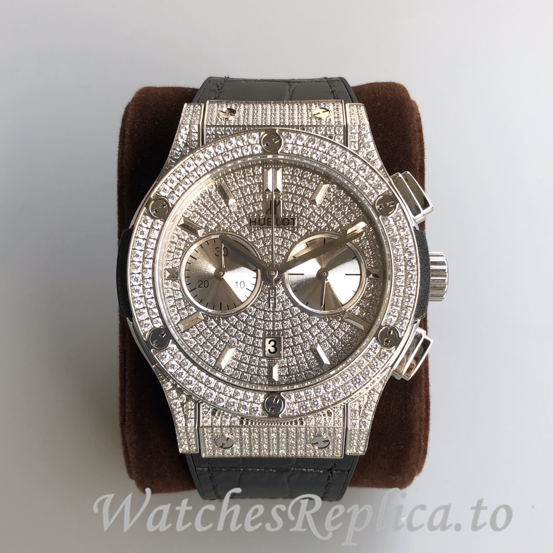 Hublot Replica Classic Fusion Gypsophila Chronograph Rubber strap 45MM - WatchesReplica.is