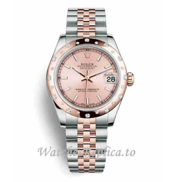 Replica Rolex Datejust m178341 31MM Rose Gold strap Ladies Watch - WatchesReplica.is