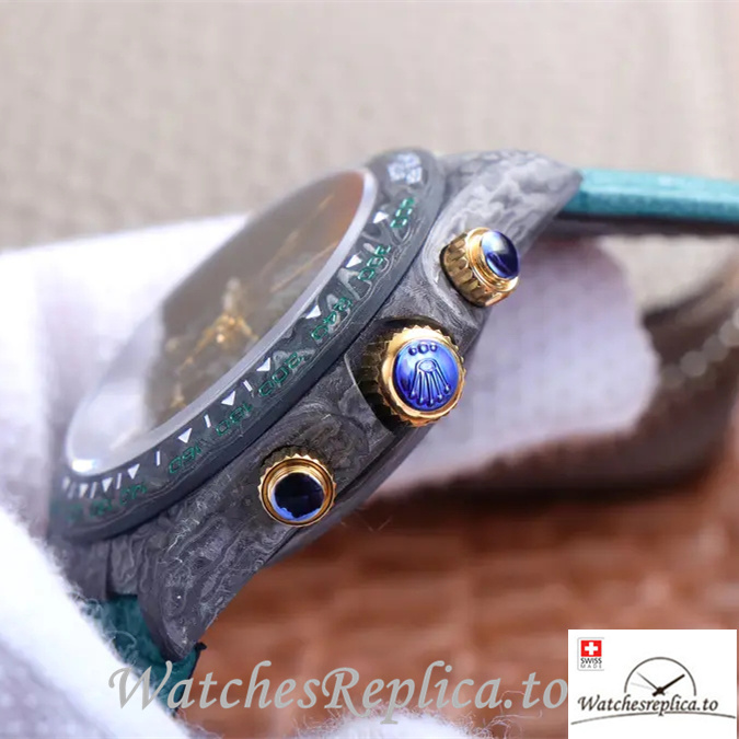 Swiss Rolex Daytona Replica Leather strap 40MM - WatchesReplica.is