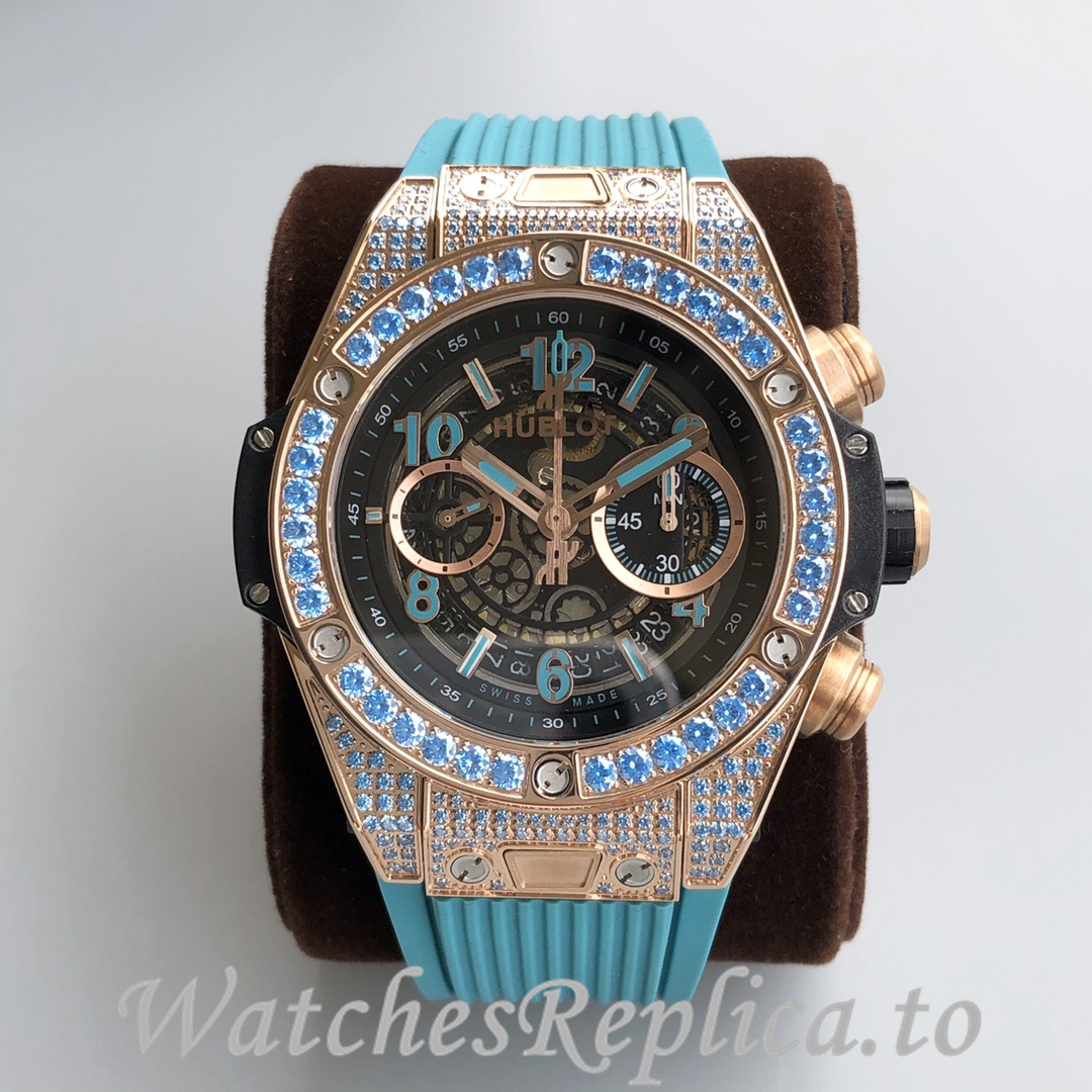 Hublot Replica Paraiba BIG BANG series Rubber strap 45MM - WatchesReplica.is
