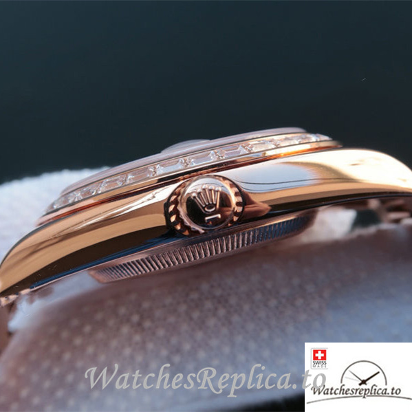 Swiss Rolex Day-Date Replica 218399 Rose Gold strap 41MM - WatchesReplica.is