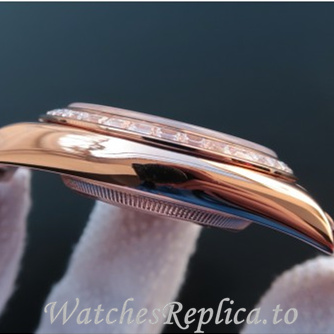Swiss Rolex Day Date Replica 218399 Rose Gold strap 41MM - WatchesReplica.is