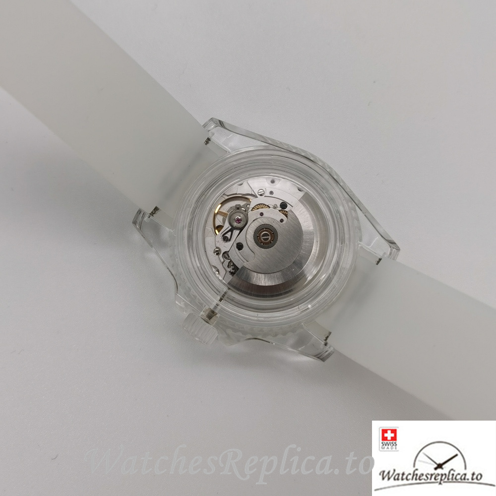 Swiss Rolex Submariner Replica White Rubber strap 40MM - WatchesReplica.is