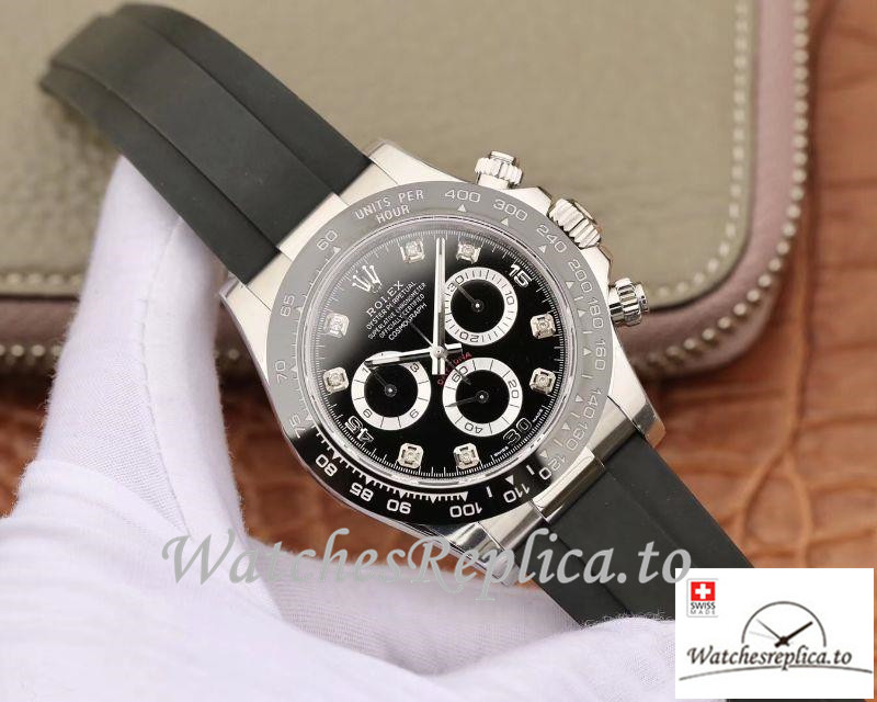 Swiss Rolex Daytona Cosmograph Replica 116519 Black Strap 40MM - WatchesReplica.is