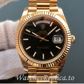 Swiss Rolex Day Date Replica 228238 Yellow Gold strap 40MM - WatchesReplica.is