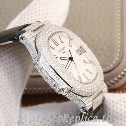 Patek Philippe Replica Nautilus 5719 Leather strap 40MM - WatchesReplica.is