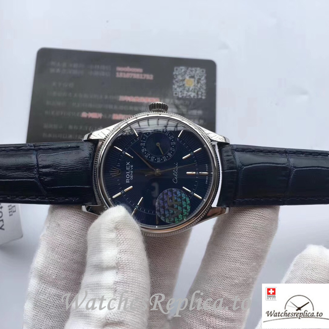 Swiss Rolex Cellini 50519-0013 Leather strap 39MM - WatchesReplica.is