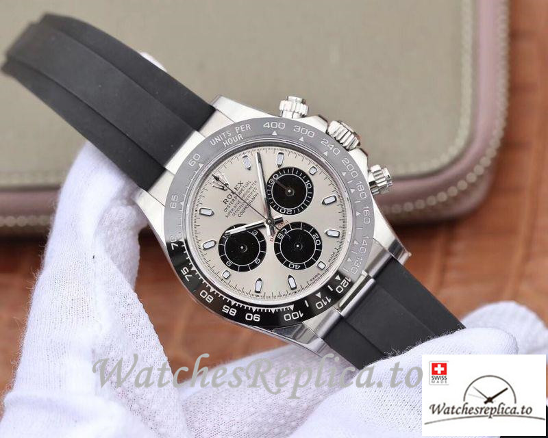 Swiss Rolex Daytona Cosmograph Replica 116519LN 001 Black Strap 40MM - WatchesReplica.is