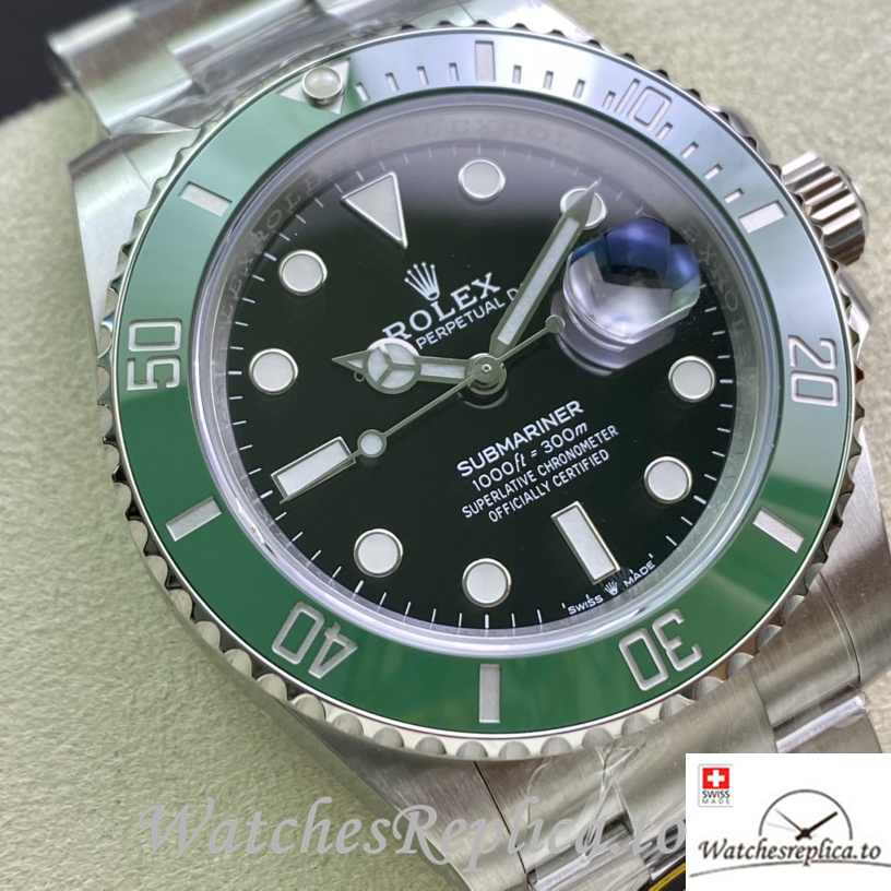 Swiss Rolex Submariner Replica 126610 Stainless steel strap 41MM Green Case - WatchesReplica.is