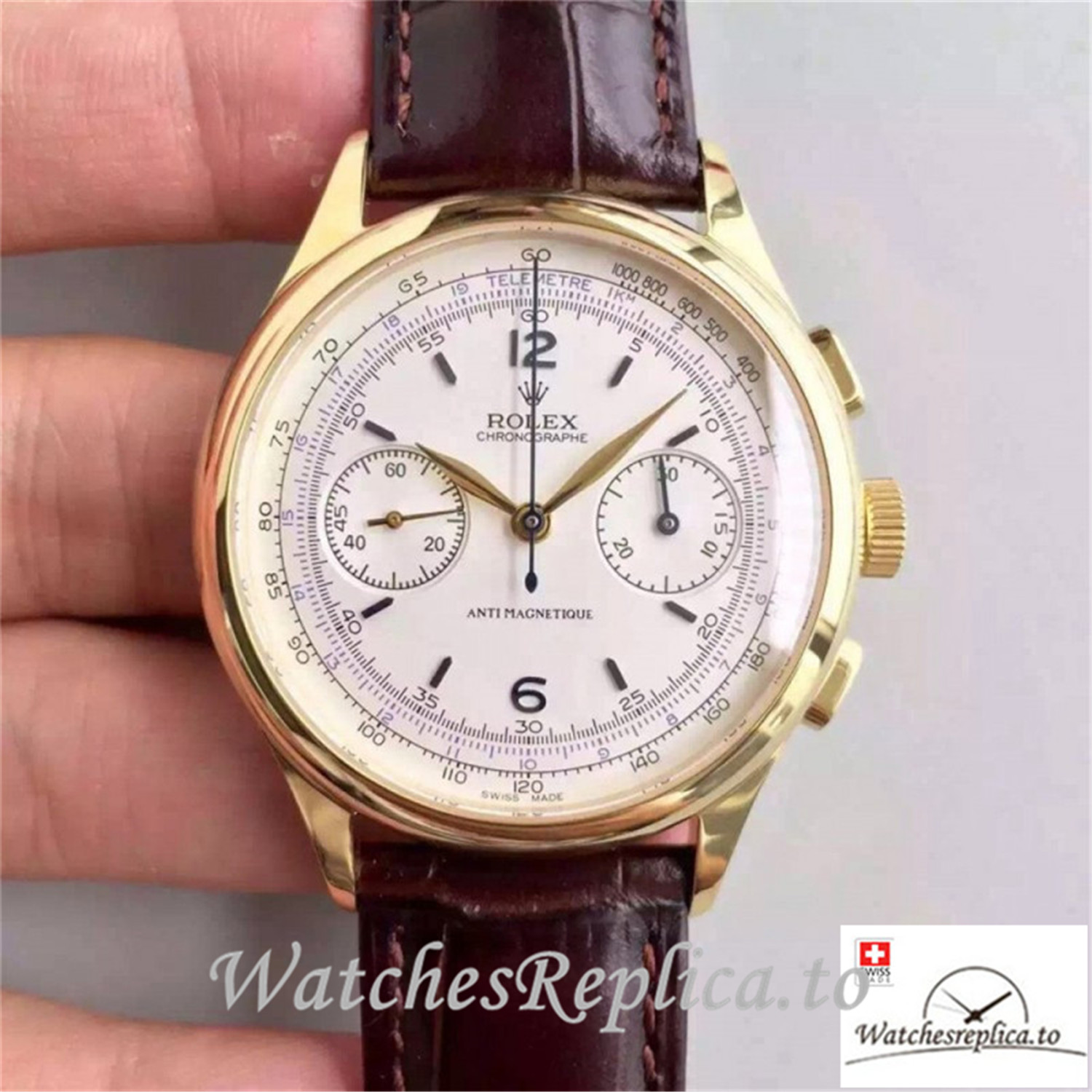 Swiss Rolex Daytona Cosmograph Replica 66658 Yellow Gold Bezel 40MM - WatchesReplica.is