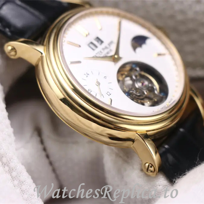 Patek Philippe Replica Complications Leather Rubber strap 42MM - WatchesReplica.is