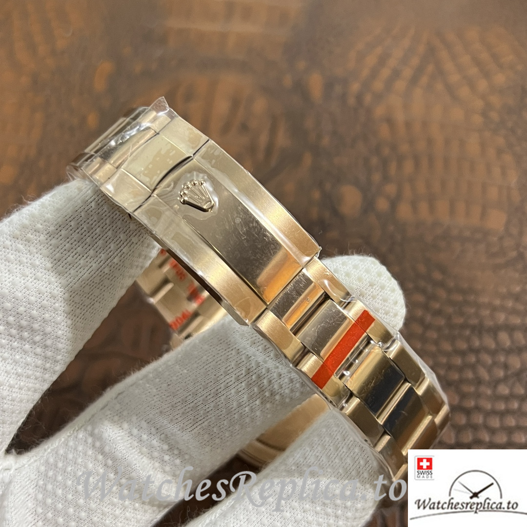 Swiss Rolex Sky Dweller Replica Yellow Gold strap 42MM Black Dial - WatchesReplica.is