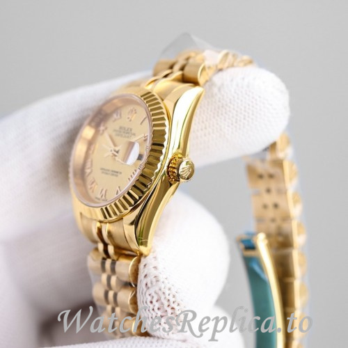 Swiss Rolex Datejust Replica 279383 Yellow Gold strap 28MM - WatchesReplica.is