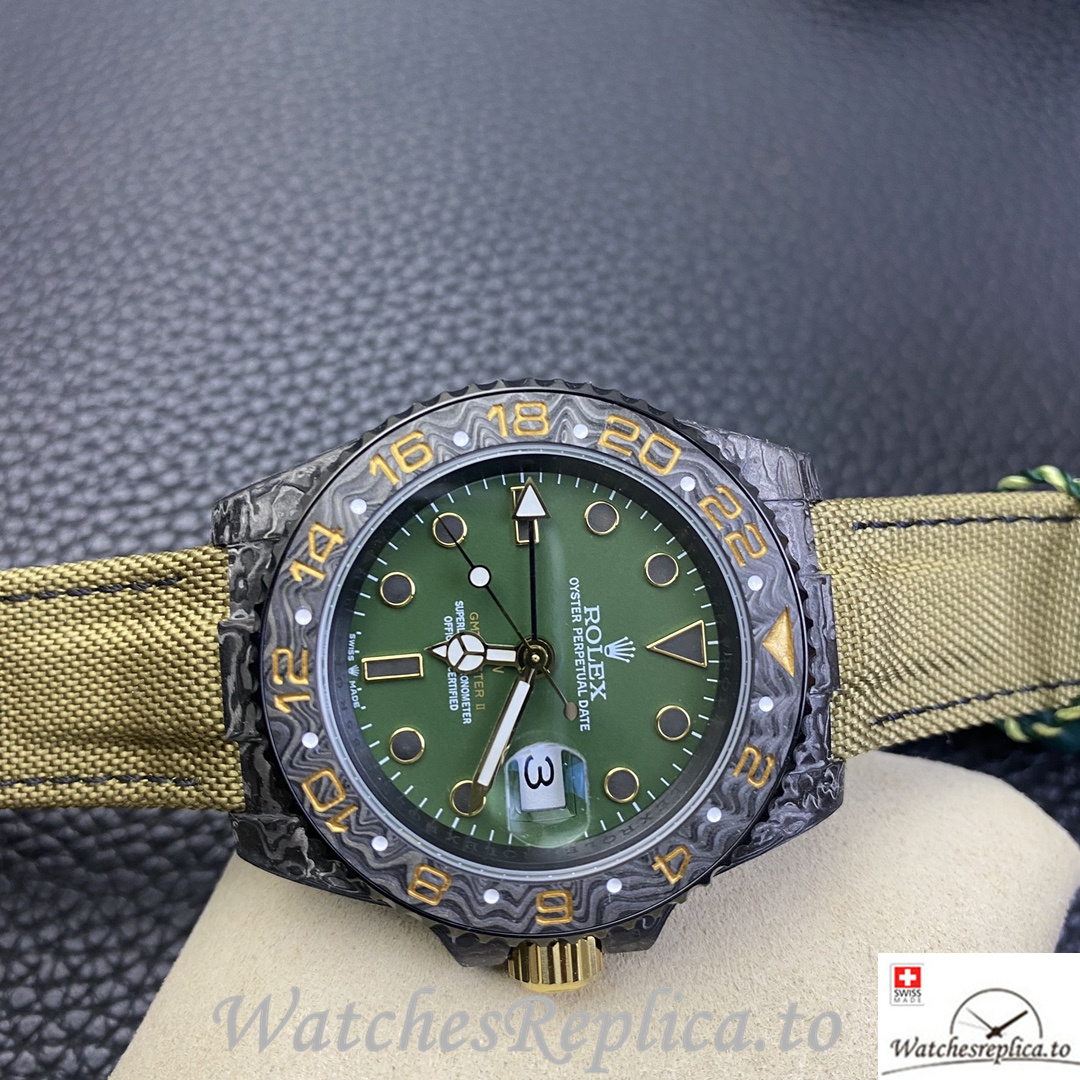 Swiss Rolex GMT Master Electro Carbon Carbon fiber strap 40MM - WatchesReplica.is