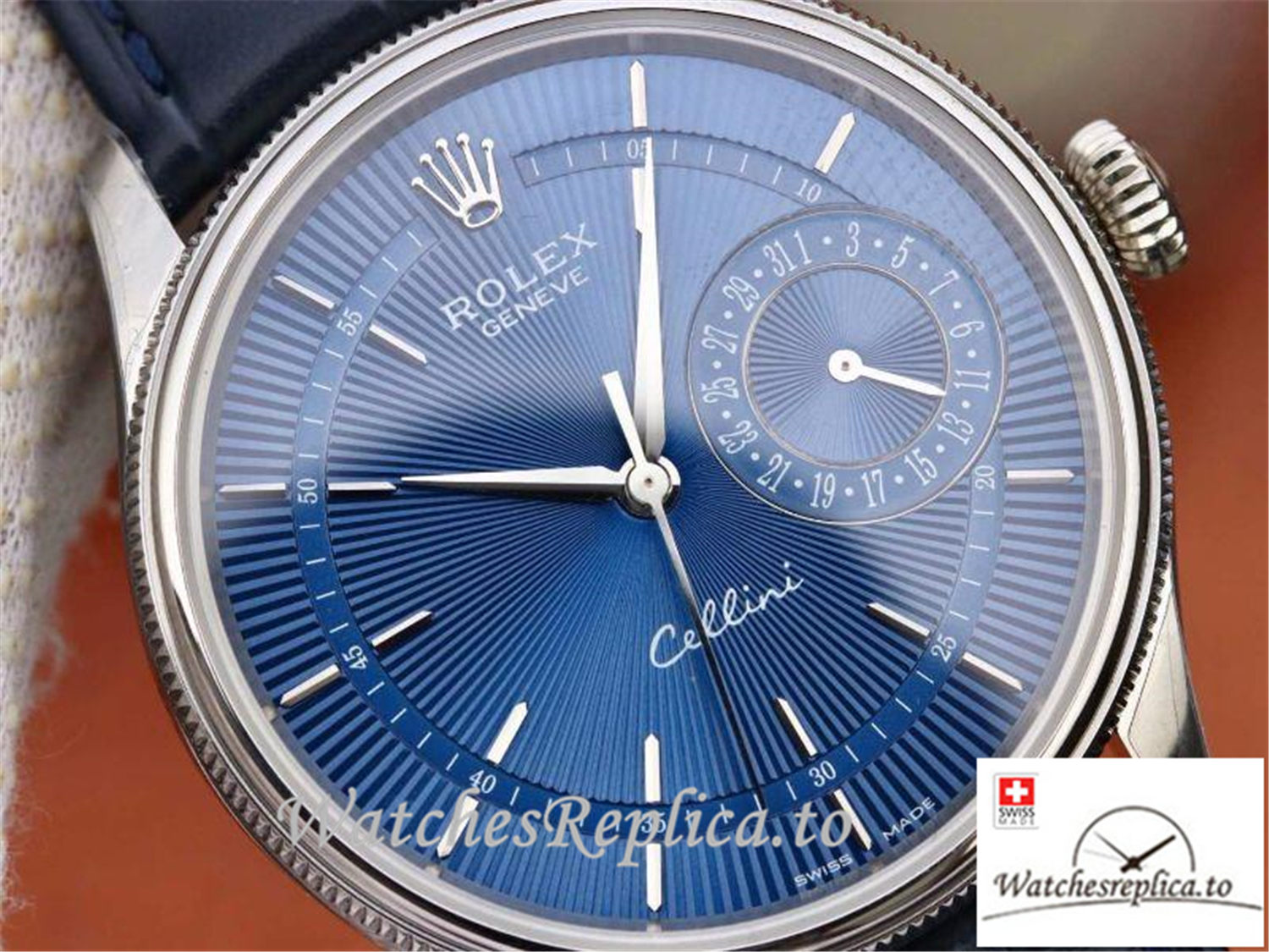 Swiss Rolex Celini Replica 50515 001 Blue Dial 39MM - WatchesReplica.is