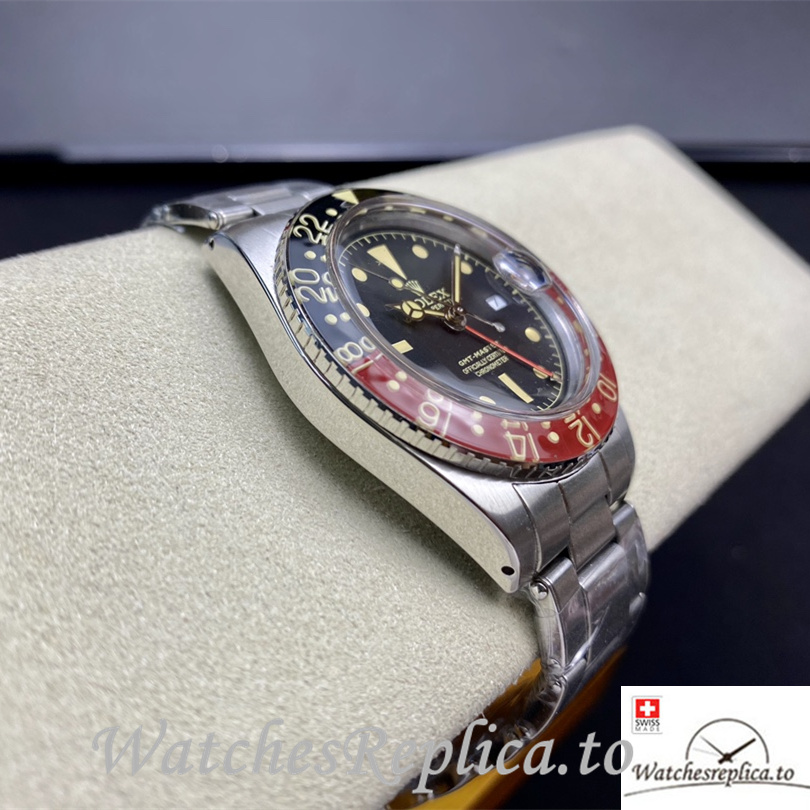 Swiss Rolex GMT Master 16710 Replica Stainless steel strap 40MM - WatchesReplica.is