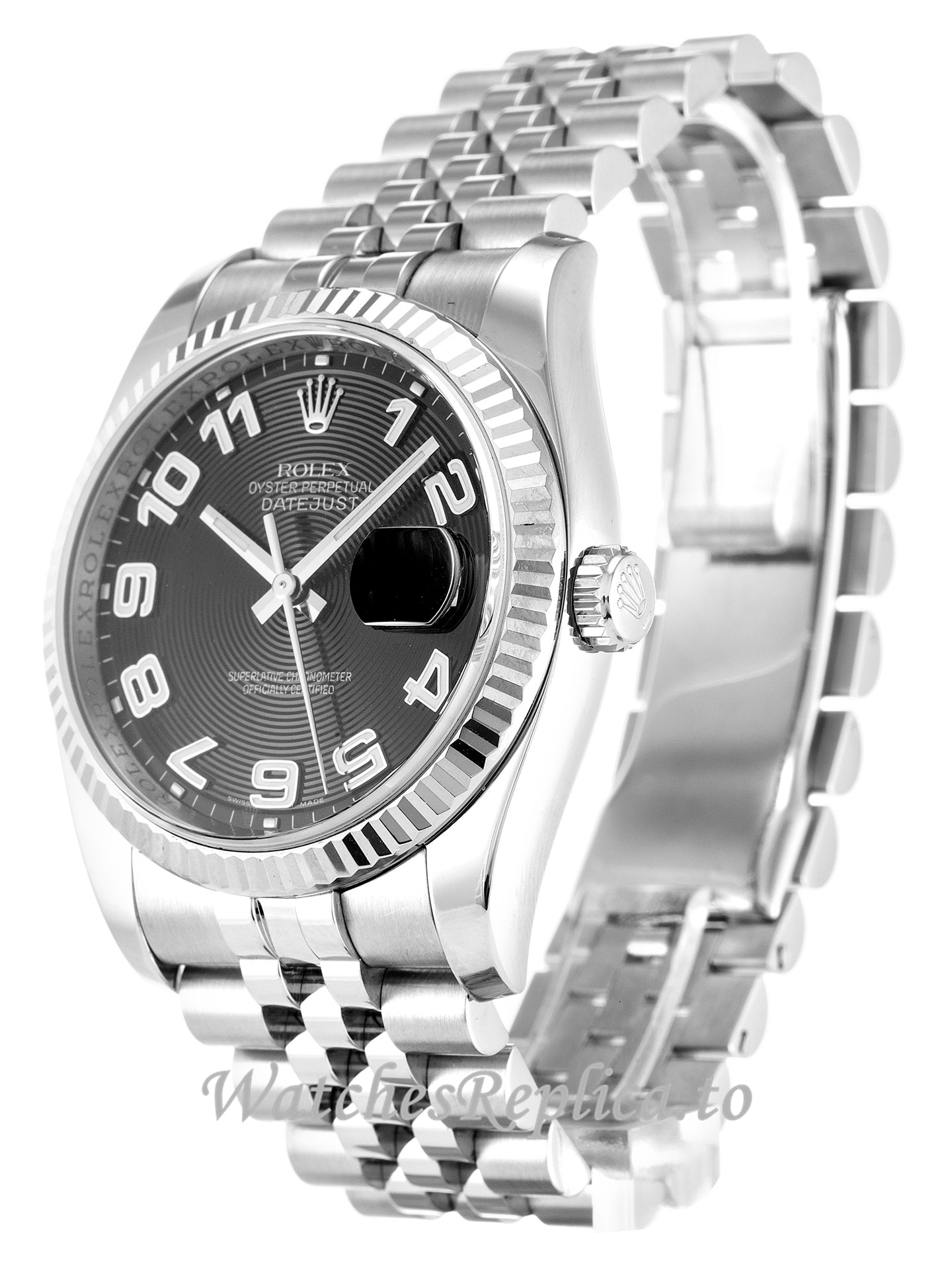 Rolex Datejust Black Concentric Dial 116234 - WatchesReplica.is