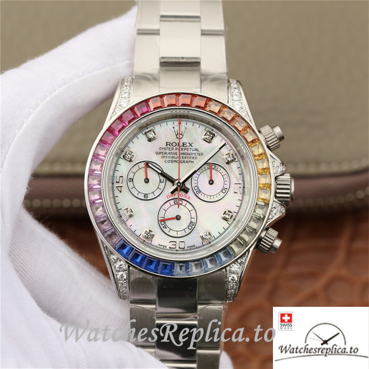 Swiss Rolex Daytona Replica 116598RBOW Stainless steel strap 40MM - WatchesReplica.is