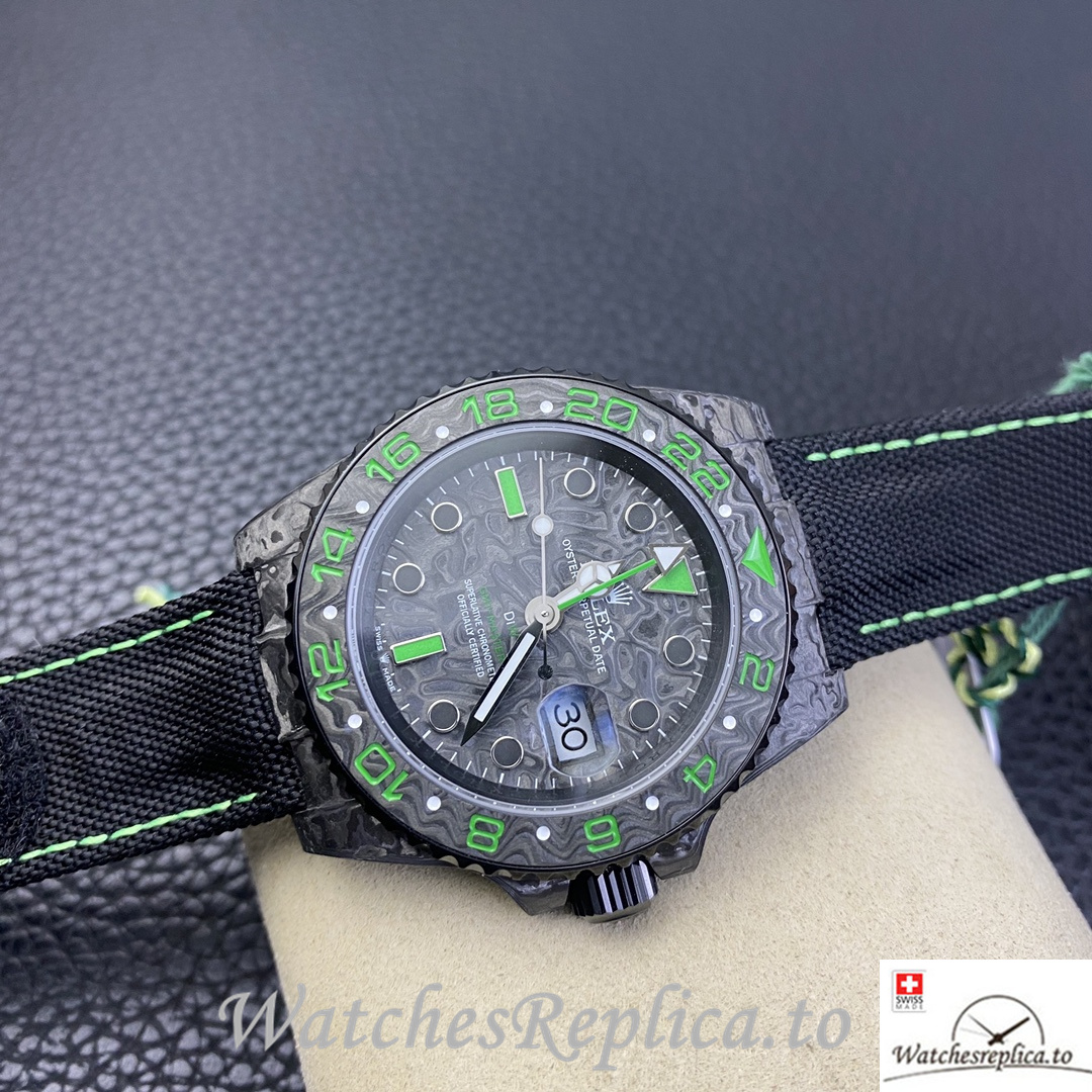 Swiss Rolex GMT Master Electro Carbon Carbon fiber strap 40MM - WatchesReplica.is