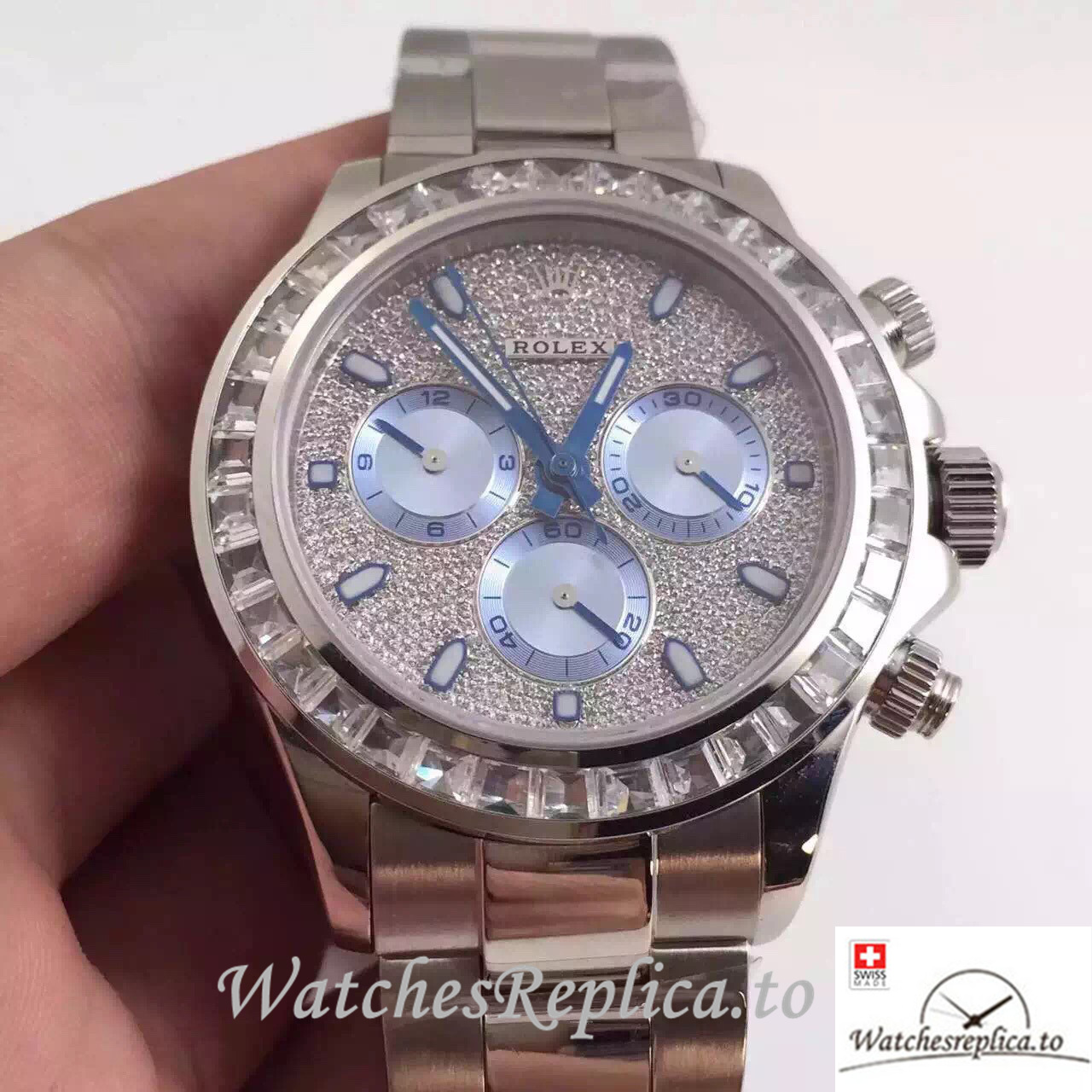 Swiss Rolex Daytona Replica 116576 Platinum strap 40MM - WatchesReplica.is