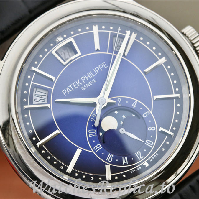 Patek Philippe Replica Complications 5205G Leather strap 40MM - WatchesReplica.is