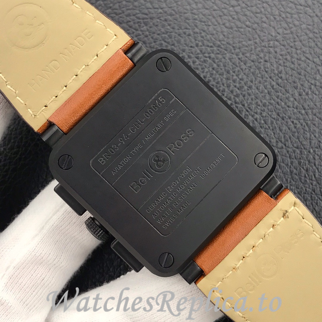 Bell Ross Replica BR 03 BR03-94 Leather strap 42MM - WatchesReplica.is