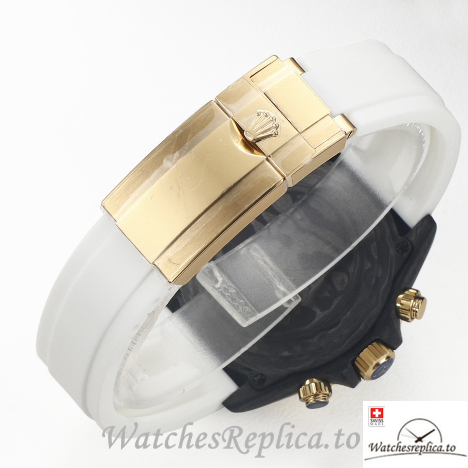 Swiss Rolex Daytona Replica White Rubber strap 40MM Pink Dial - WatchesReplica.is