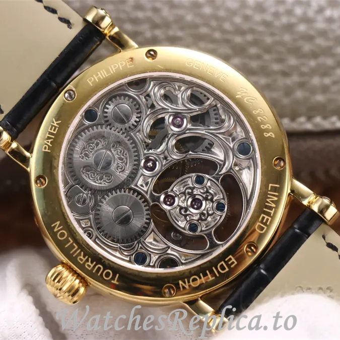Patek Philippe Replica Complications Leather Rubber strap 42MM - WatchesReplica.is