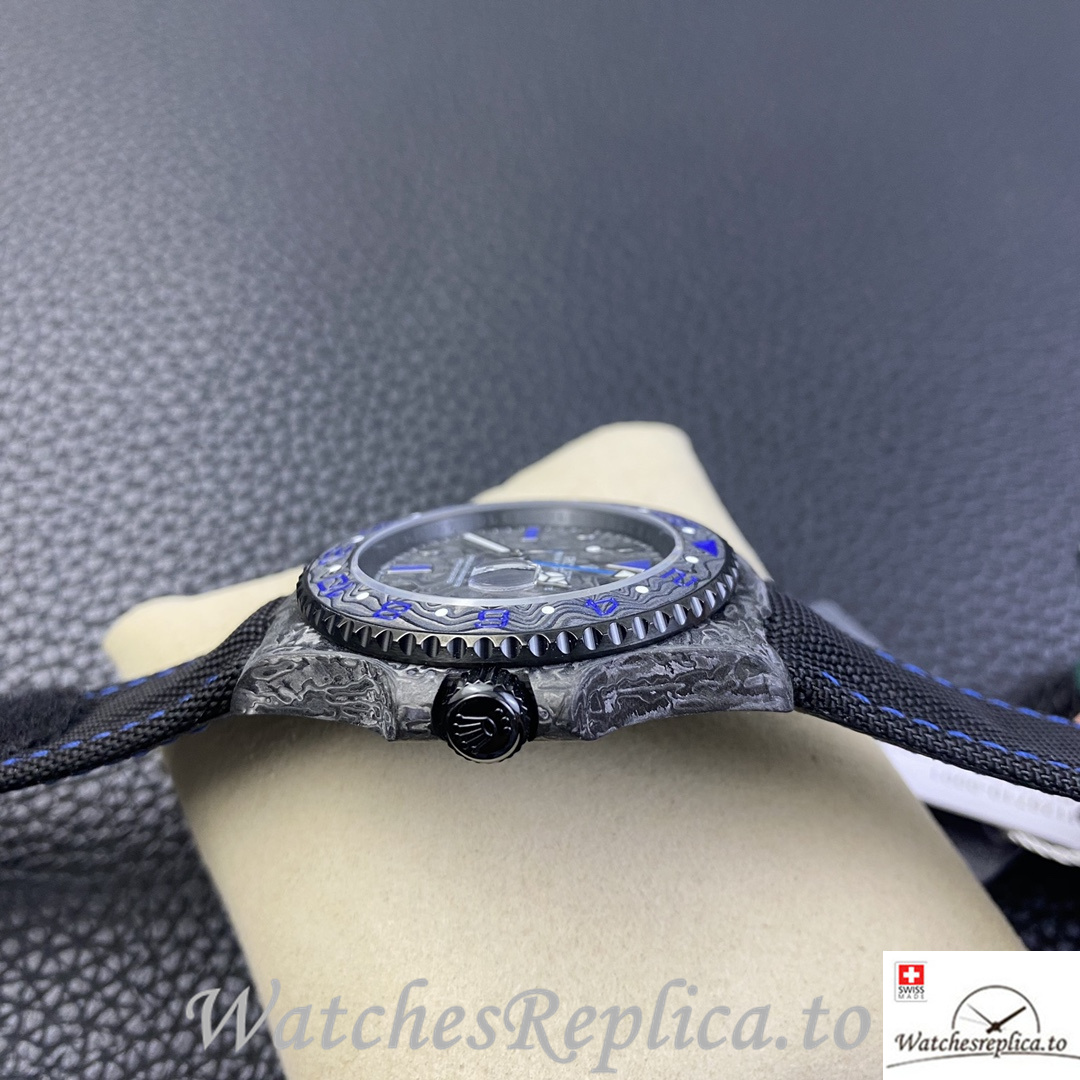 Swiss Rolex GMT Master Electro Carbon Carbon fiber strap 40MM - WatchesReplica.is