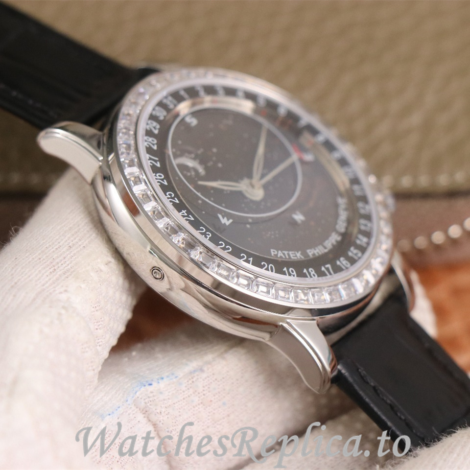 Patek Philippe Replica Complications 6104 Leather strap 44MM - WatchesReplica.is
