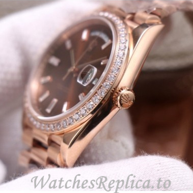 Swiss Rolex Day Date Replica 228345 Rose Gold strap 40MM - WatchesReplica.is