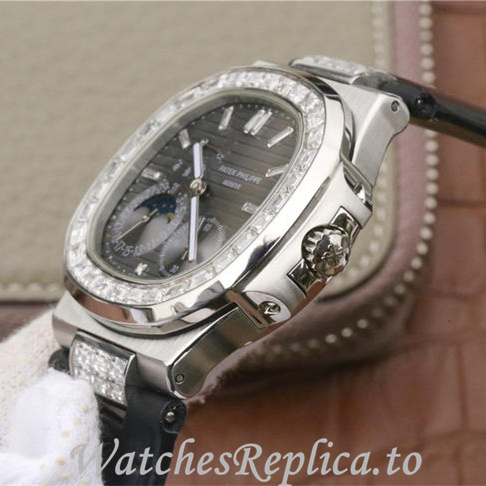 Patek Philippe Replica Nautilus 5712 Leather strap 40MM - WatchesReplica.is