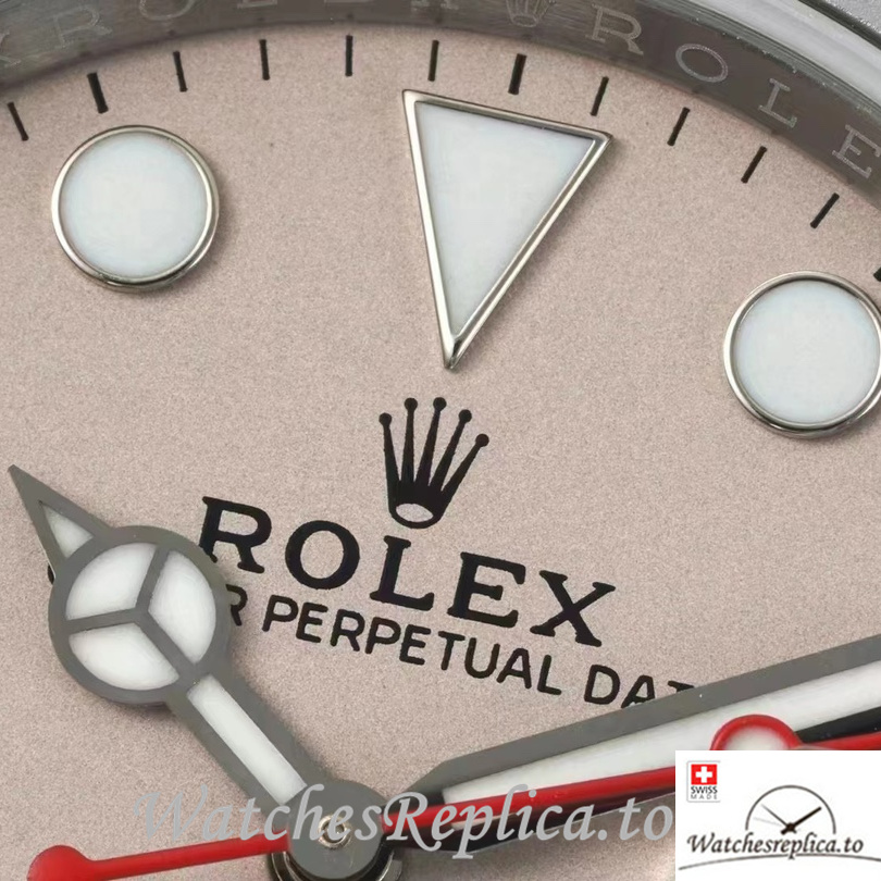 Swiss Rolex Yacht Master Replica Stainless steel strap 40MM Pink Dial - WatchesReplica.is