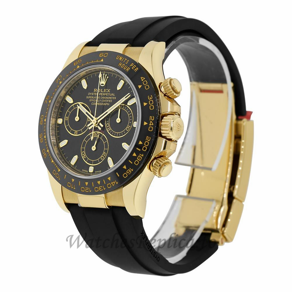 Rolex Replica Daytona Yellow Gold Bracelet Watch 116518LN - WatchesReplica.is