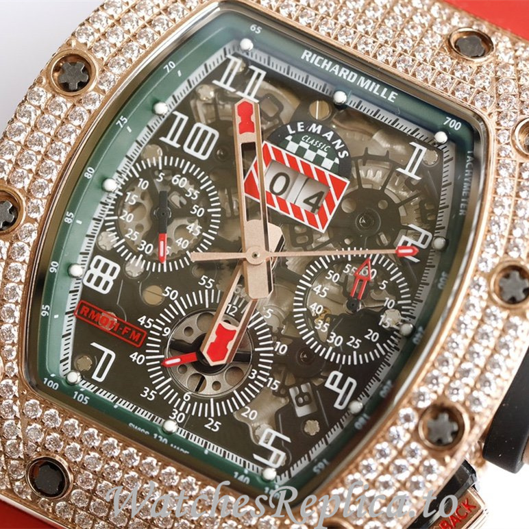 Richard Mille Replica RM011 Rubber strap 50MM - WatchesReplica.is