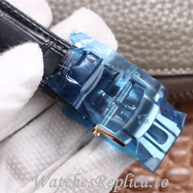 Patek Philippe Replica Complications Leather Rubber strap 42MM - WatchesReplica.is