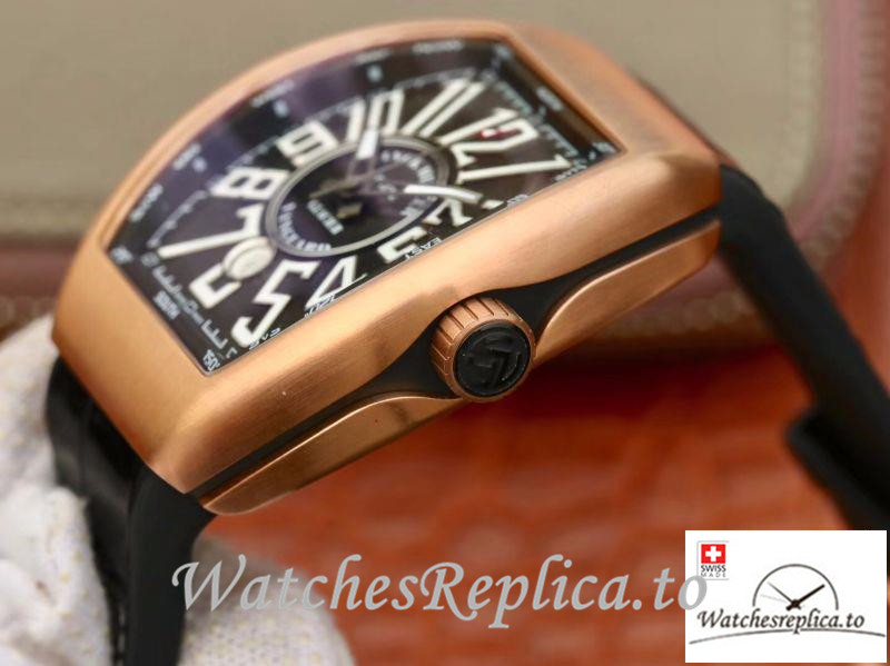 Swiss Franck Muller Vanguard Replica V45-02 Black Strap 45MM - WatchesReplica.is