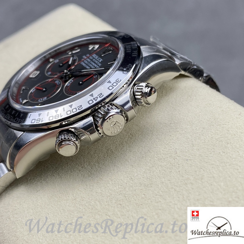 Swiss Rolex Daytona Replica 116509 Stainless steel strap 40MM Black Dial Numbers Marks - WatchesReplica.is
