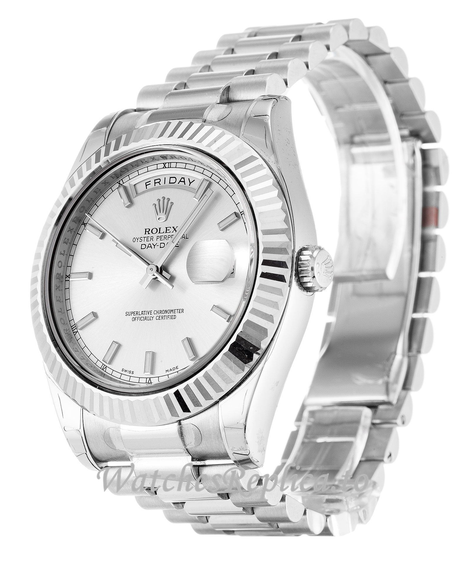 Rolex Day-Date II Silver Dial 218239 - WatchesReplica.is