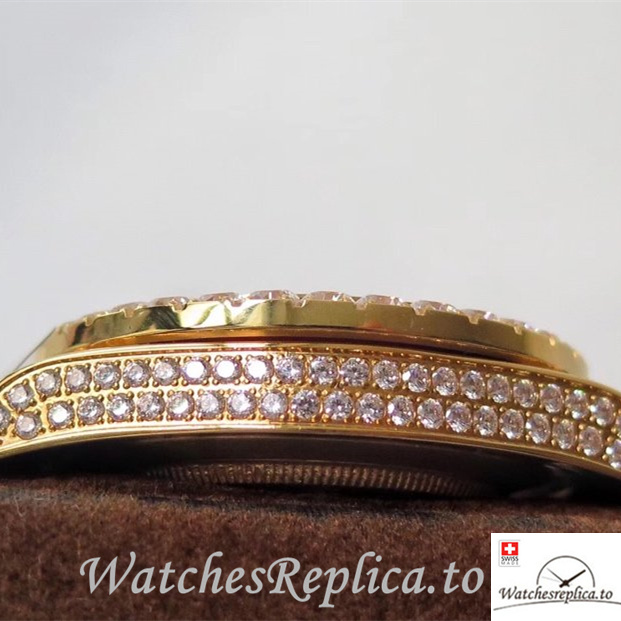 Swiss Rolex Day Date Replica Yellow Gold strap 40MM - WatchesReplica.is