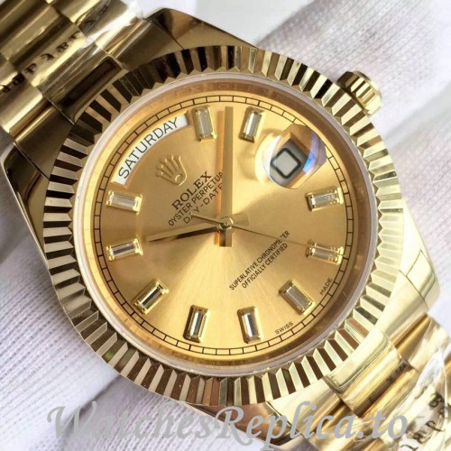 Swiss Rolex Day Date Replica 228348 Yellow Gold strap 40MM - WatchesReplica.is