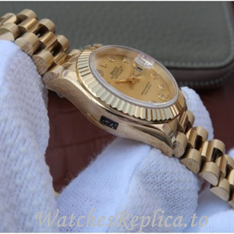 Swiss Rolex Datejust Replica 178278 Yellow Gold strap 31MM - WatchesReplica.is