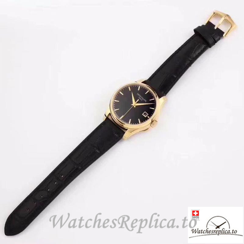 Swiss Patek Philippe Calatrava Replica 5227 001 Black Strap 39MM - WatchesReplica.is