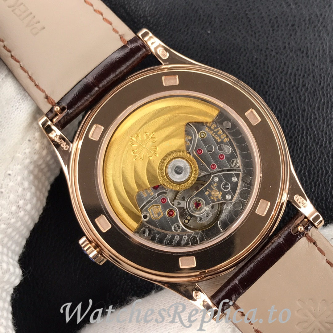 Patek Philippe Replica Calatrava 5296G Leather strap 38MM - WatchesReplica.is